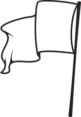 Retro waving banner silhouette, pennant flag sign