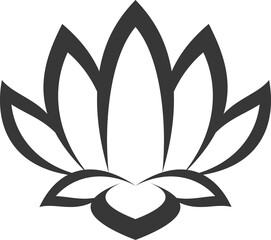 Waterlily lotus flower icon, symbol of Buddhism