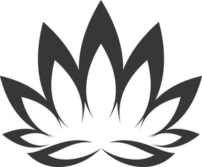 Waterlily, hand drawn lotus flower, spa emblem