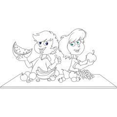 funny eating coloring page for kids