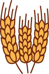 Barley, wheat ears and rye spikes, cereals hay