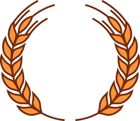 Laurel wreath, cereal wheat ears, organic food