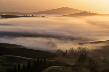 Colline nelle nebbia