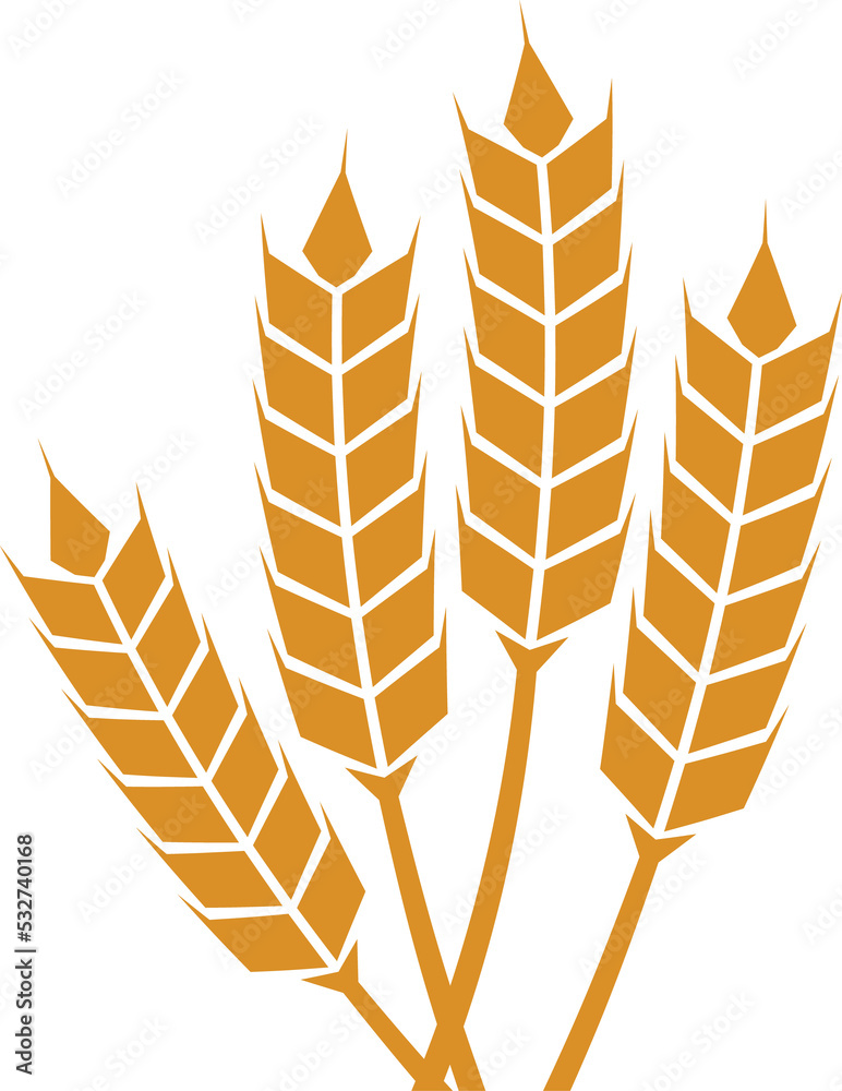 Wall mural Cereal wheat ear and spikes isolated vector stalks