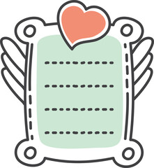 Bullet journal doodle frame with heart, diary note
