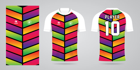 Fototapeta na wymiar colorful football jersey sport design template