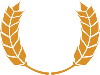 Spikes of wheat, oat or rice, laurel wreath frame