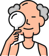 Eye examination, senior age vision eyesight check