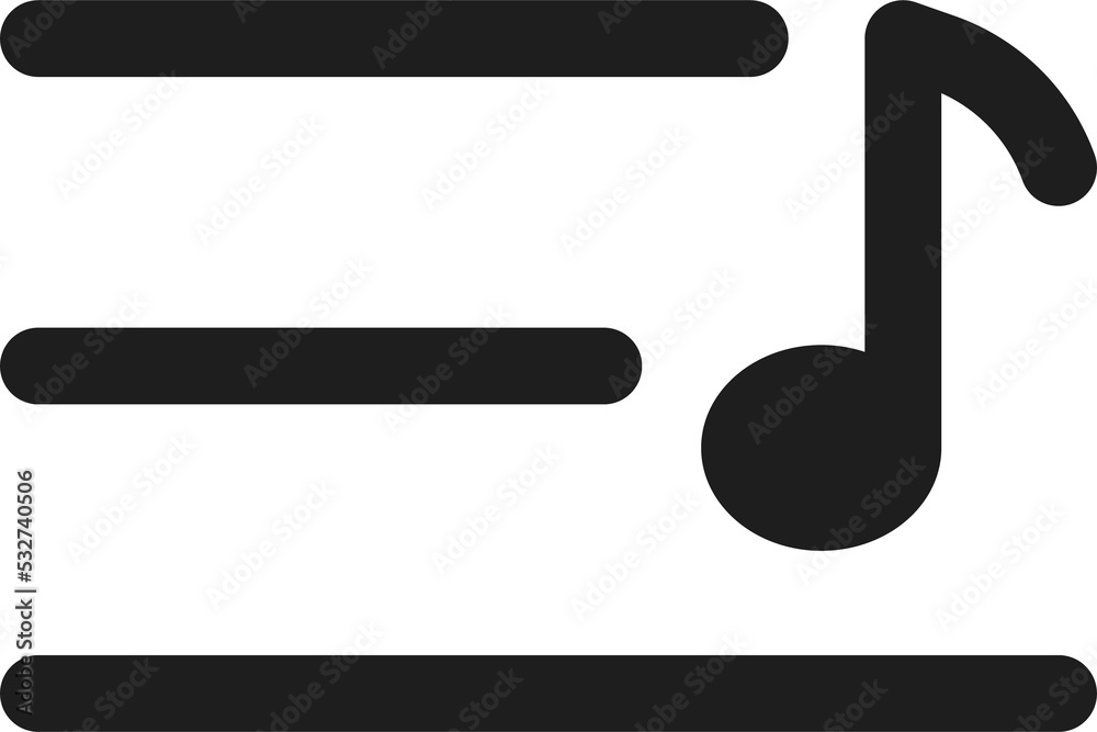 Poster music list icon, playlist hamburger menu button