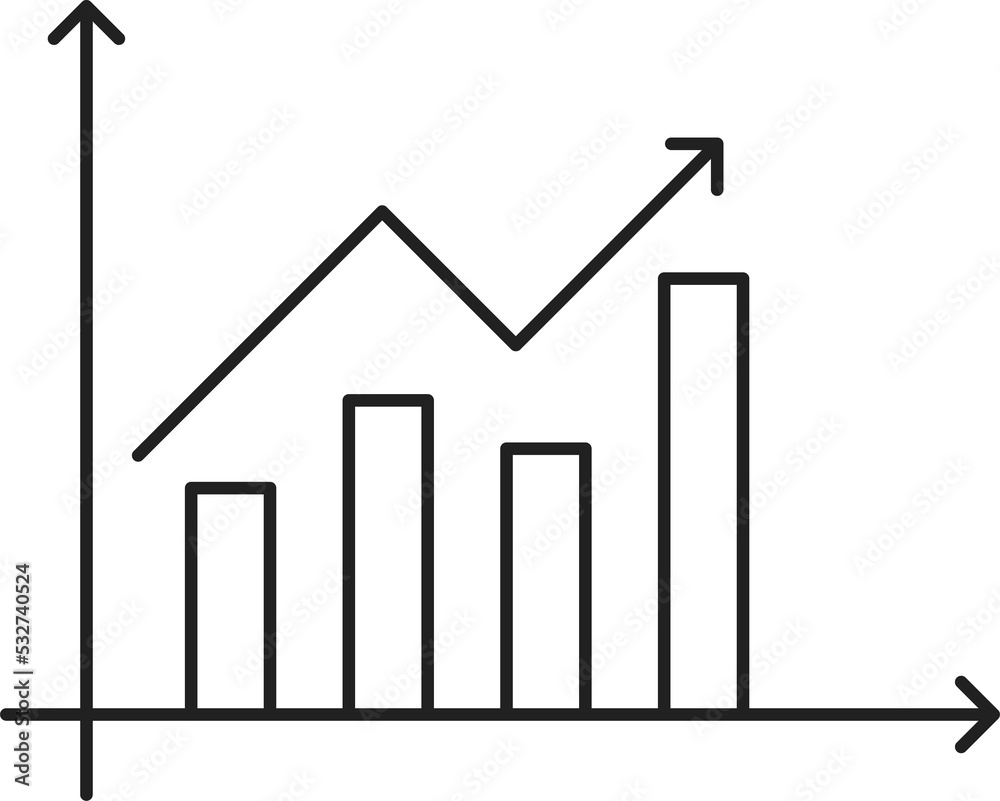 Aufkleber Coordinate net with data chart bars, diagram sign