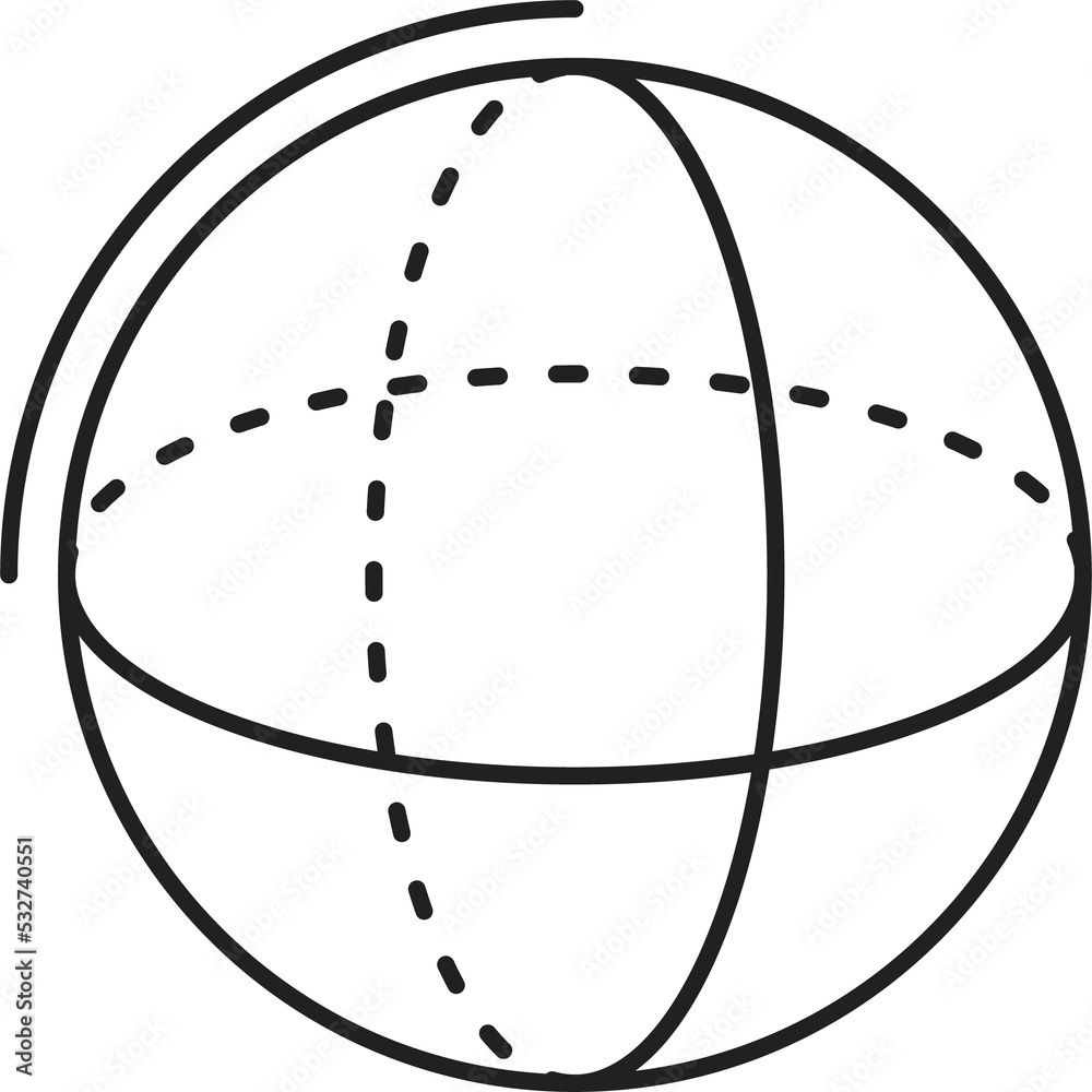 Poster Sphere rotating object in mathematics outline icon