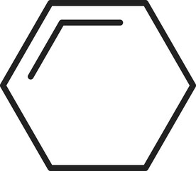 Hexagon mathematics shape isolated outline icon