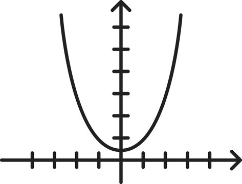 Parabola icon, quadratic function schematic graph