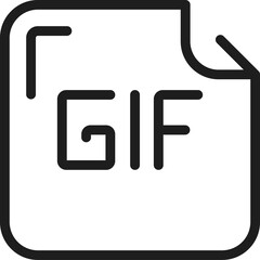 Gif file line icon, graphic interchange format