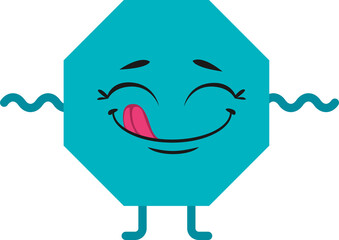 Octagon math shape figure cartoon character icon