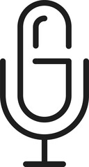 Microphone unmuted icon. Classic mic videocall