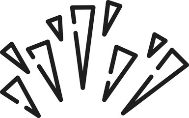 Vintage sparkles in shape of triangles, firework