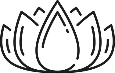Waterlily hand drawn lotus flower, Buddhism symbol