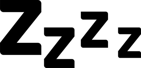 Good night symbol, zzz letters sleep snore sign