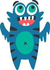 Cartoon alien cat, fantasy monster character