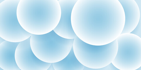 Abstract background of circles with shadows in light blue colors