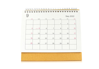 desk calendar September 2023 for planners and reminders on a white background.