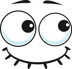 Cartoon smiling face, vector friendly funny emoji