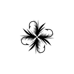 Hook fishing lure icon isolated on white background