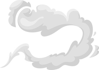Steaming smoke isolated white cartoon cloud sign