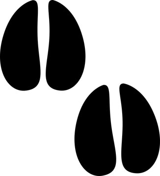 Cow bull paws, animal footprints isolated imprints