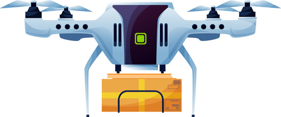 Drone delivery or shipping aircraft with order box