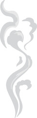 Cartoon steam of hot drink, cigarette smoke flow
