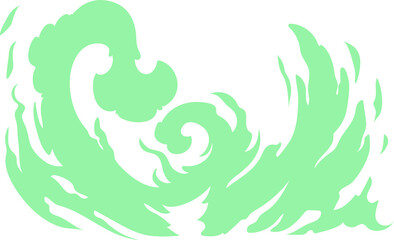 Cartoon bad green smell, stench, stink smoke fume