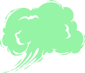 Cartoon green cloud, bad smell, fume of garbage