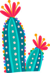 Colorful mexican desert cactus with flowers © Vector Tradition
