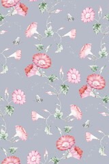 Classic Popular glory Flower Seamless pattern background.Perfect for wallpaper, fabric design, wrapping paper, surface textures, digital paper.