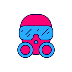 Filled outline Gas mask icon isolated on white background. Respirator sign. Vector
