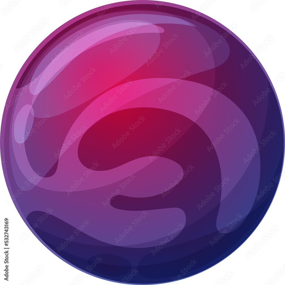 Wall mural glossy purple space planet, alien world icon