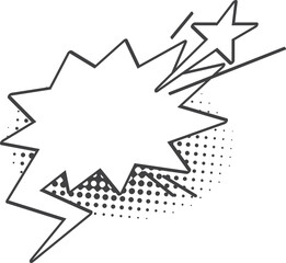 Comic burst bubble, pop art frame doodle balloon