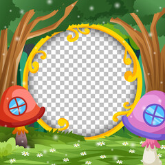 Obraz premium Hand drawn enchanted forest frame