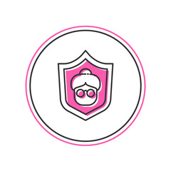 Filled outline Grandmother icon isolated on white background. Vector