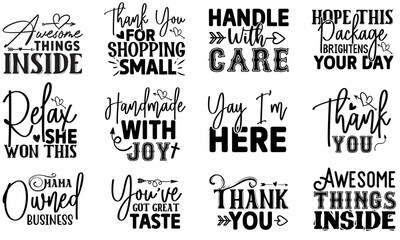 Small Business Stickers Quotes SVG Cut Files Designs Bundle