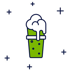 Filled outline Glass of beer icon isolated on white background. Vector