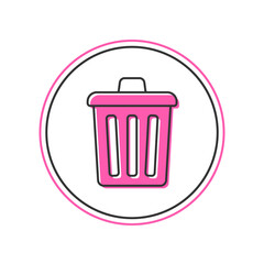 Filled outline Trash can icon isolated on white background. Garbage bin sign. Recycle basket icon. Office trash icon. Vector