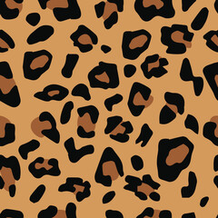 Fototapeta na wymiar Seamless leopard print vector. Fashionable background for fabric, clothes. Animal pattern.