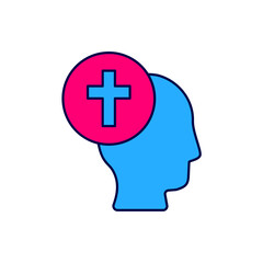 Filled outline Priest icon isolated on white background. Vector