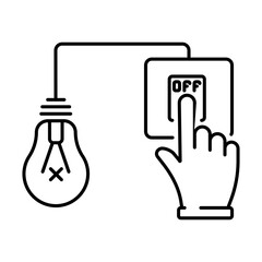 A simple icon icon for saving electricity, turning off electricity
