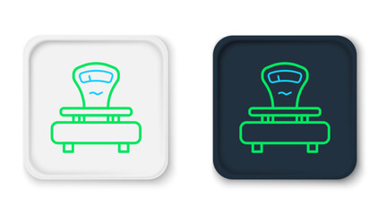 Line Scales icon isolated on white background. Weight measure equipment. Colorful outline concept. Vector