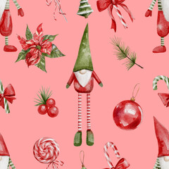 seamless pattern with christmas balls