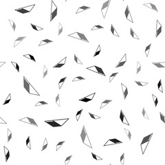 Black Skate park icon isolated seamless pattern on white background. Set of ramp, roller, stairs for a skatepark. Extreme sport. Vector